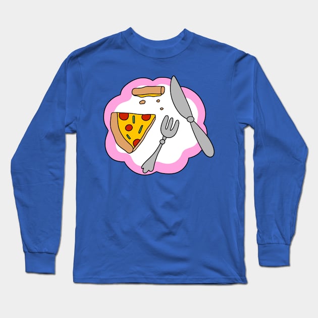 Pizza Dinner Plate Long Sleeve T-Shirt by saradaboru